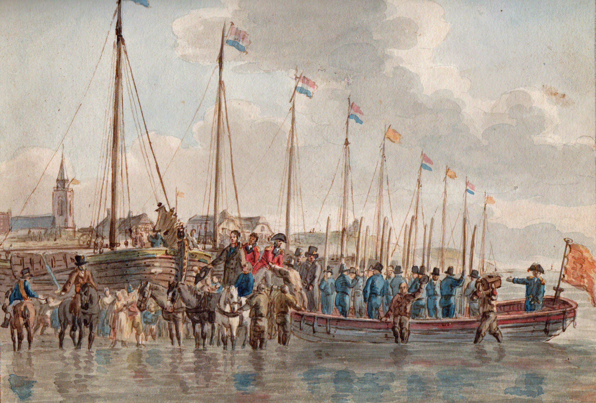 30 november 1813 Prins van Oranje landt op het strand van Scheveningen.