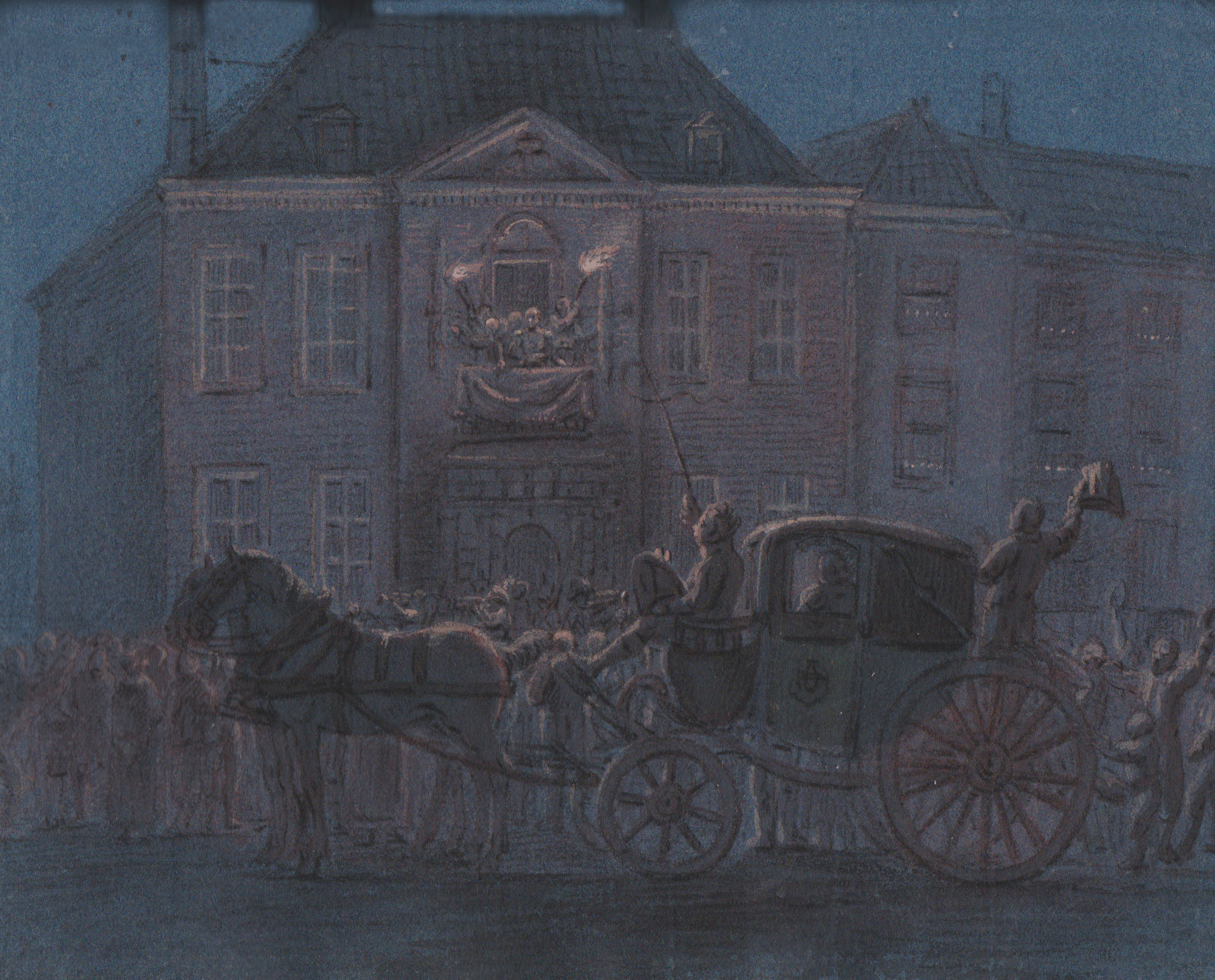 Prins van Oranje logeert 30 november 1813 in het huis van Collot d'Escury, Kneuterdijk 6