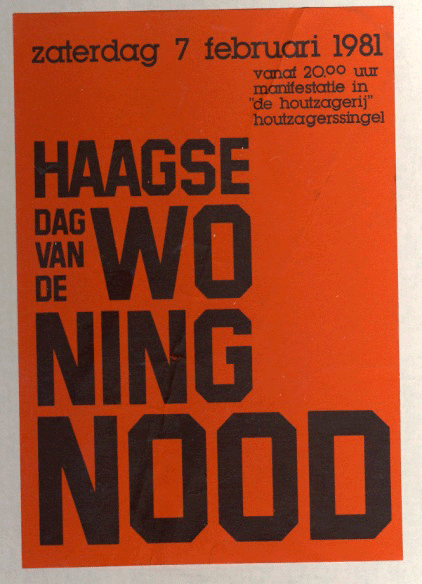 Affiche Dag van de Haagse Woningnood, 7 februari 1981