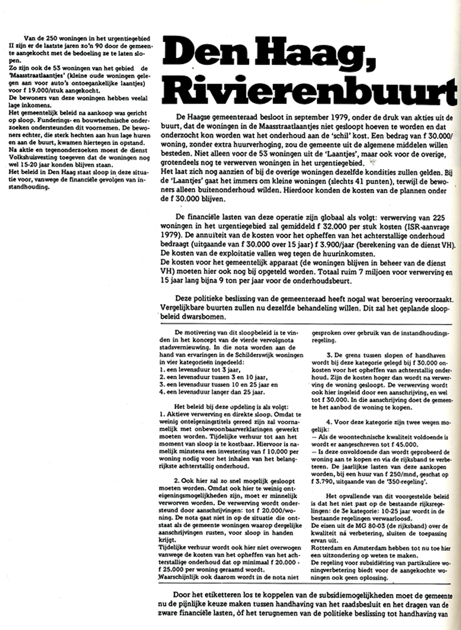 Tekst Den Haag, Rivierenbuurt