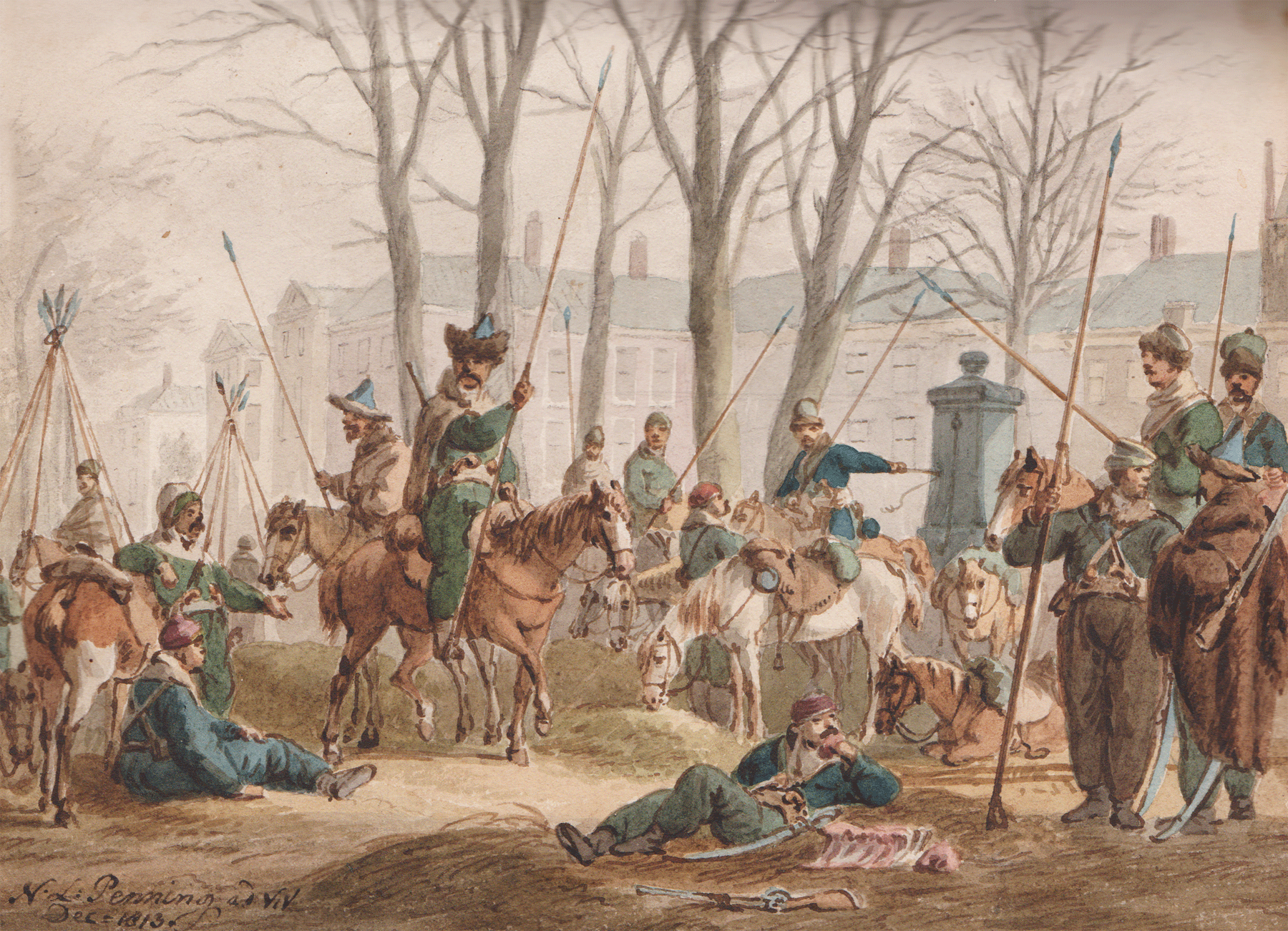 Basjkieren of Kozakken op het Lange Voorhout, 28 november 1813