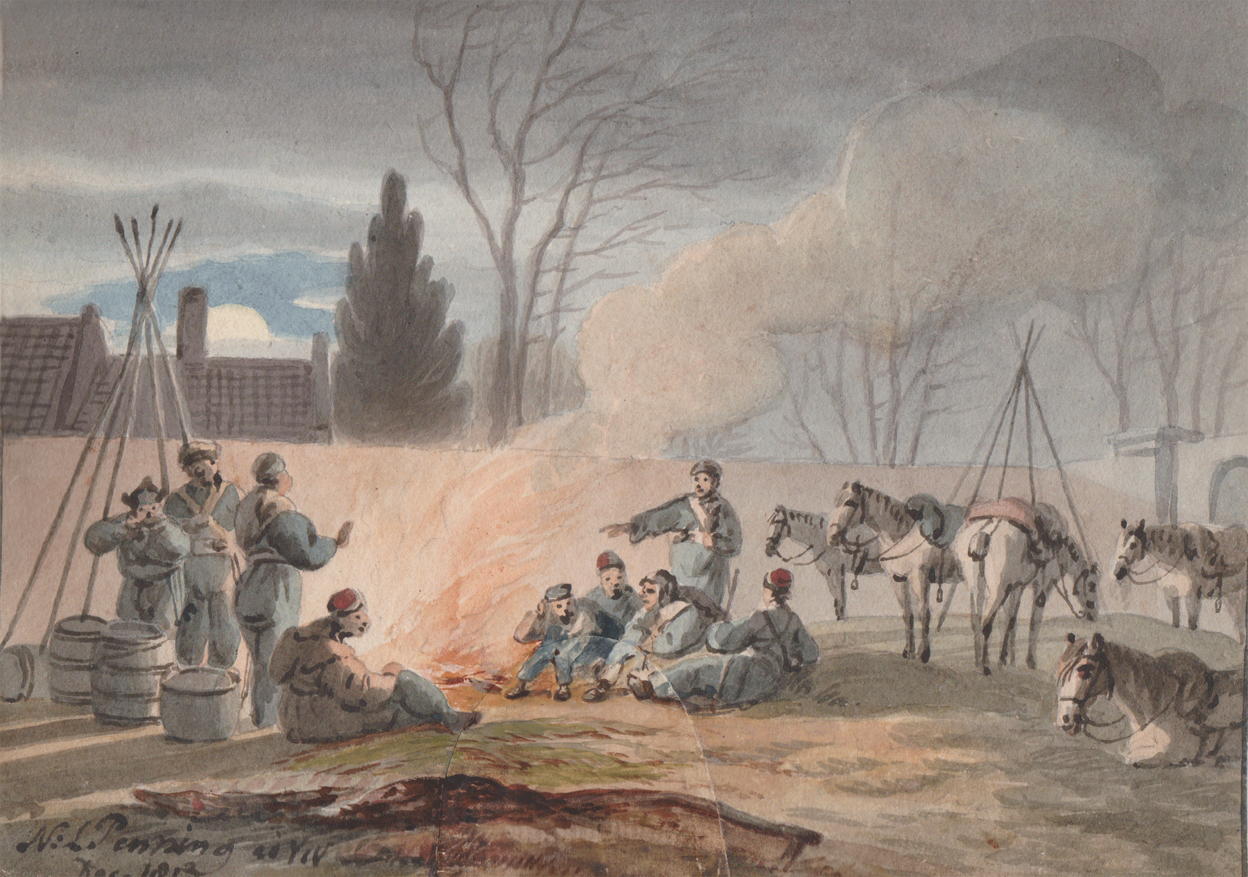 Basjkieren of Kozakken op het Nachtegaalspad, 28 november 1813