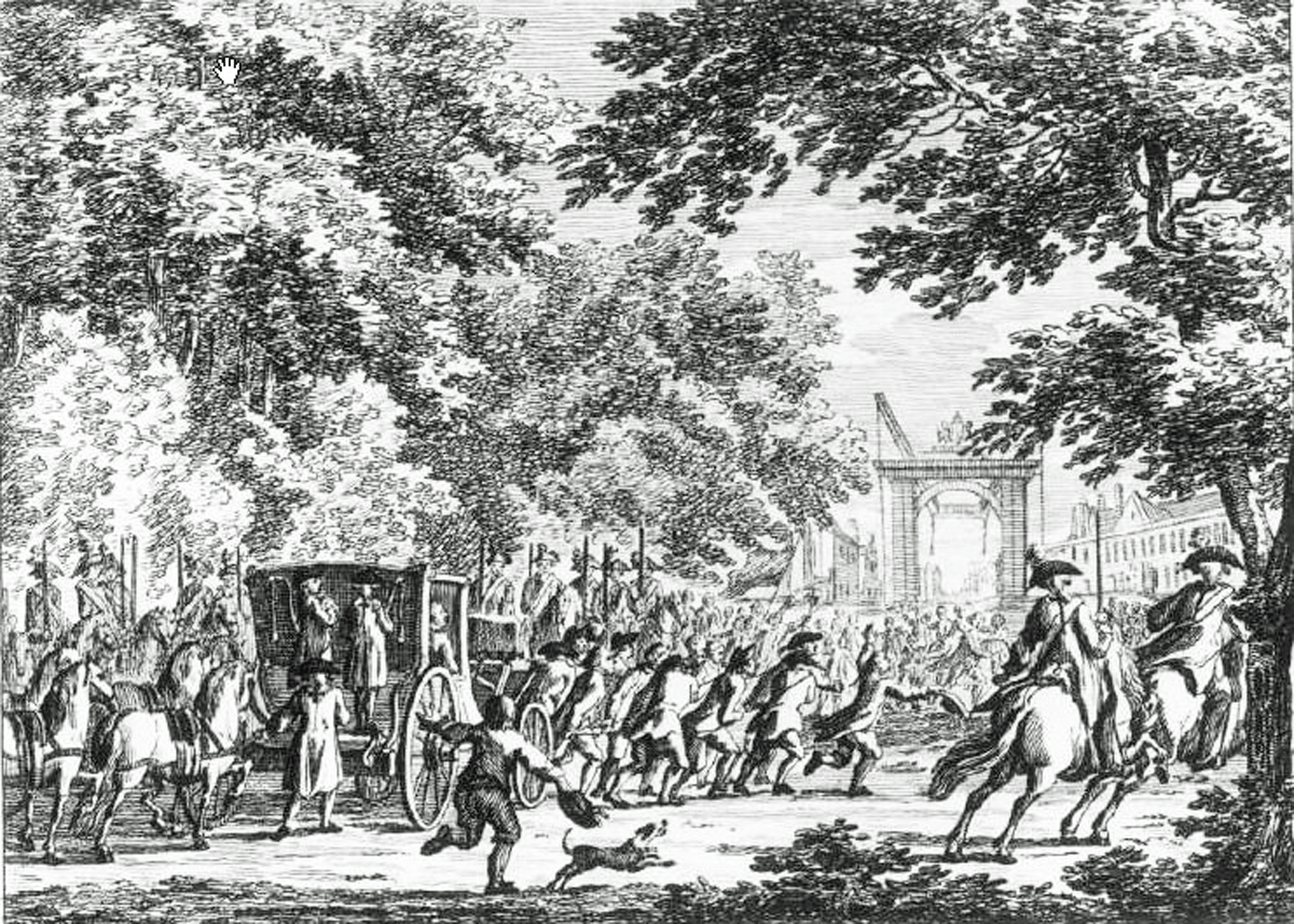 Stadhouder Willem V rijdt Den Haag binnen, 1787