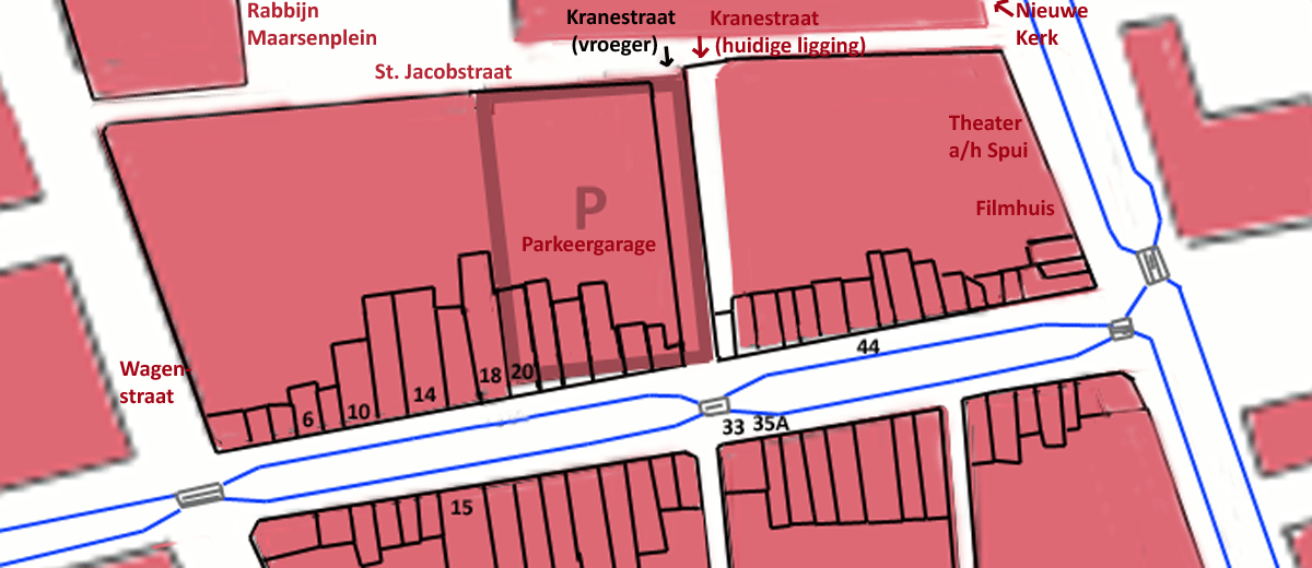 Historische kaart Amsterdamse Veerkade