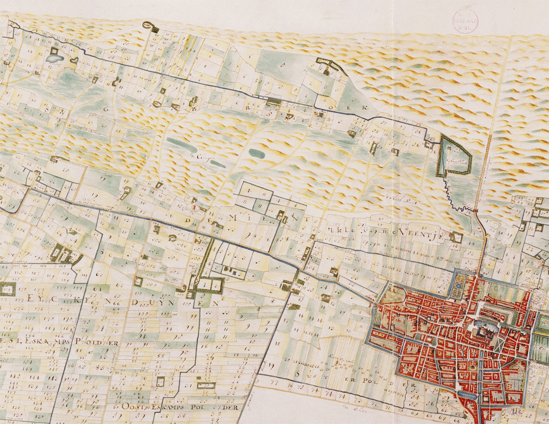 De Haagse Beek in Segbroek op een kaart uit 1670