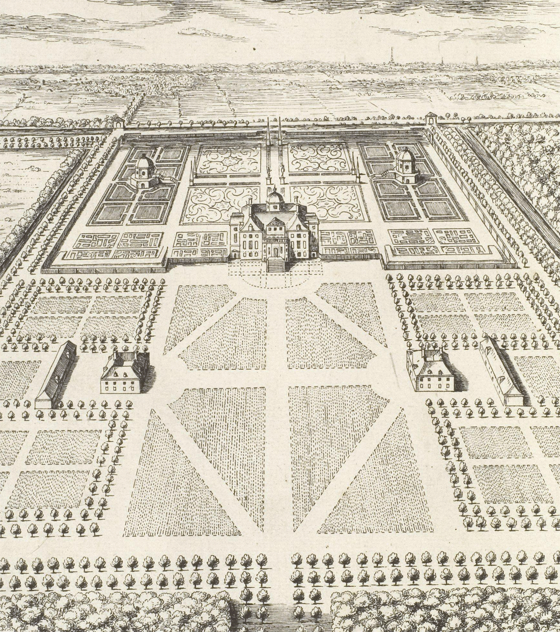 Huis ten Bosch (Oranjezaal) met tuinen in 1655