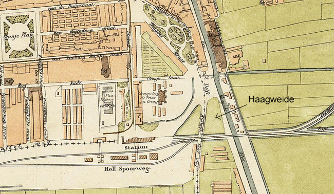 Rijswijkseplein met Haagweide in 1891