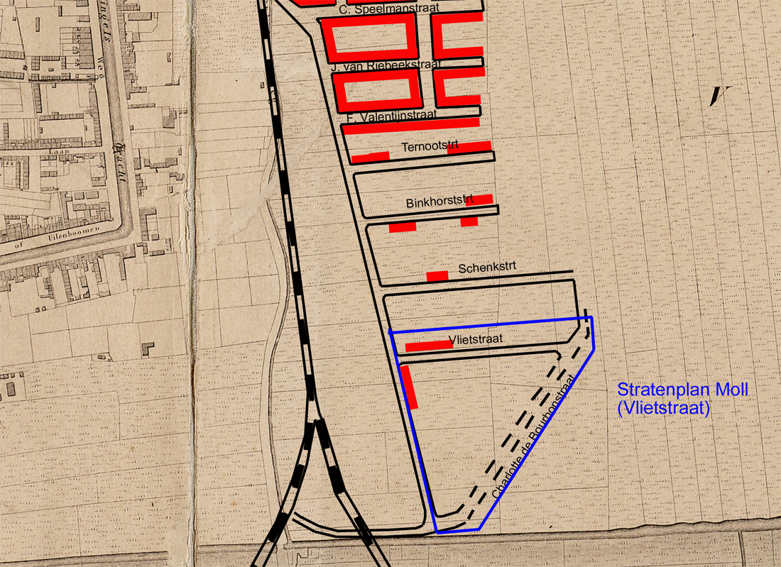 Stratenplan Moll, Vlietstraat, 1894