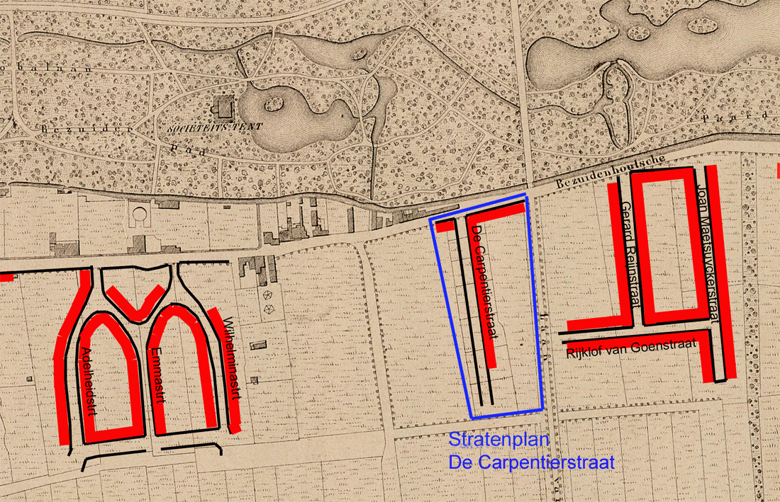 Stratenplan  De Carpentierstraat, 1896