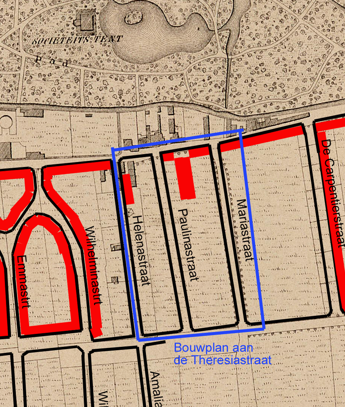 Bouwplan aan de Theresiastraat, 1896