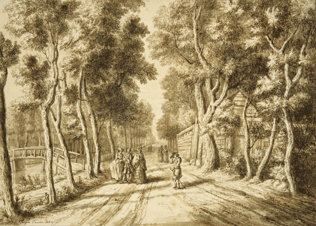 Bezuidenhoutseweg in 18de eeuw richting Wassenaar
