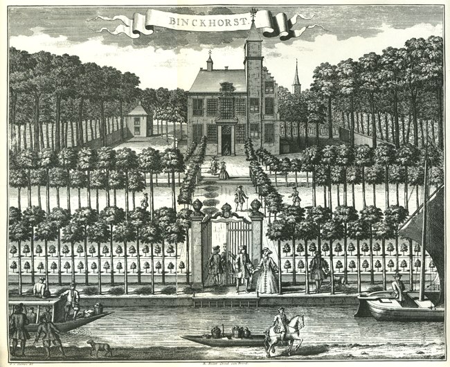 Kasteel De Binckhorst in ca. 1735